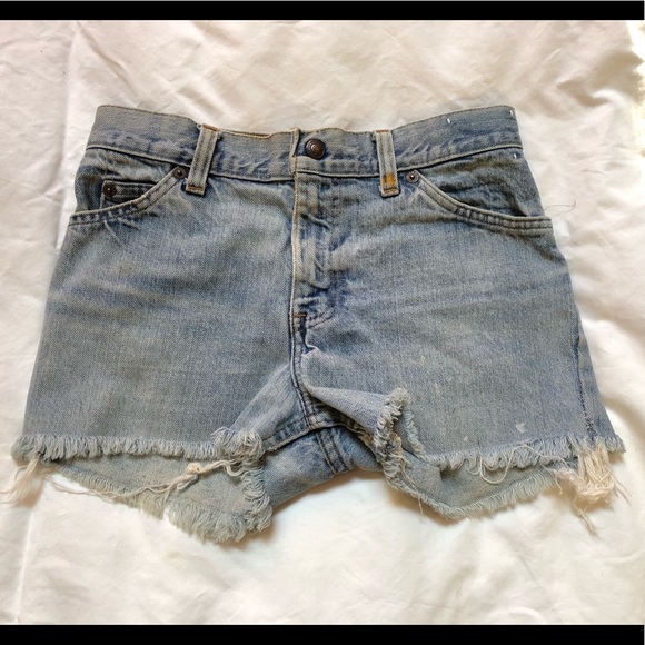 Vtg orange tab Levi’s shorts cut off jeans 80s - Picture 1 of 11